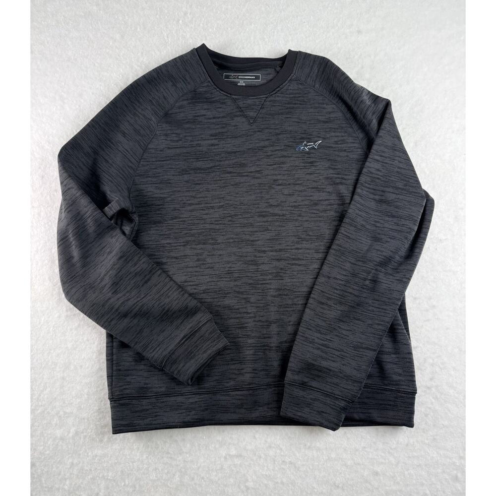 Greg Norman Collection Men’s Dark Gray Crewneck Pullover Shark Logo Size M